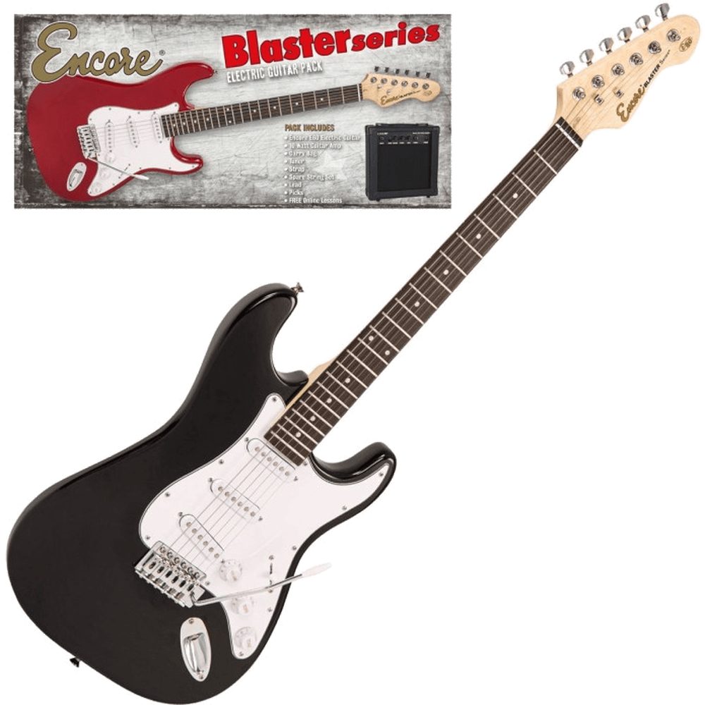 Encore E60 Blaster Electric Guitar Pack - Gloss Black