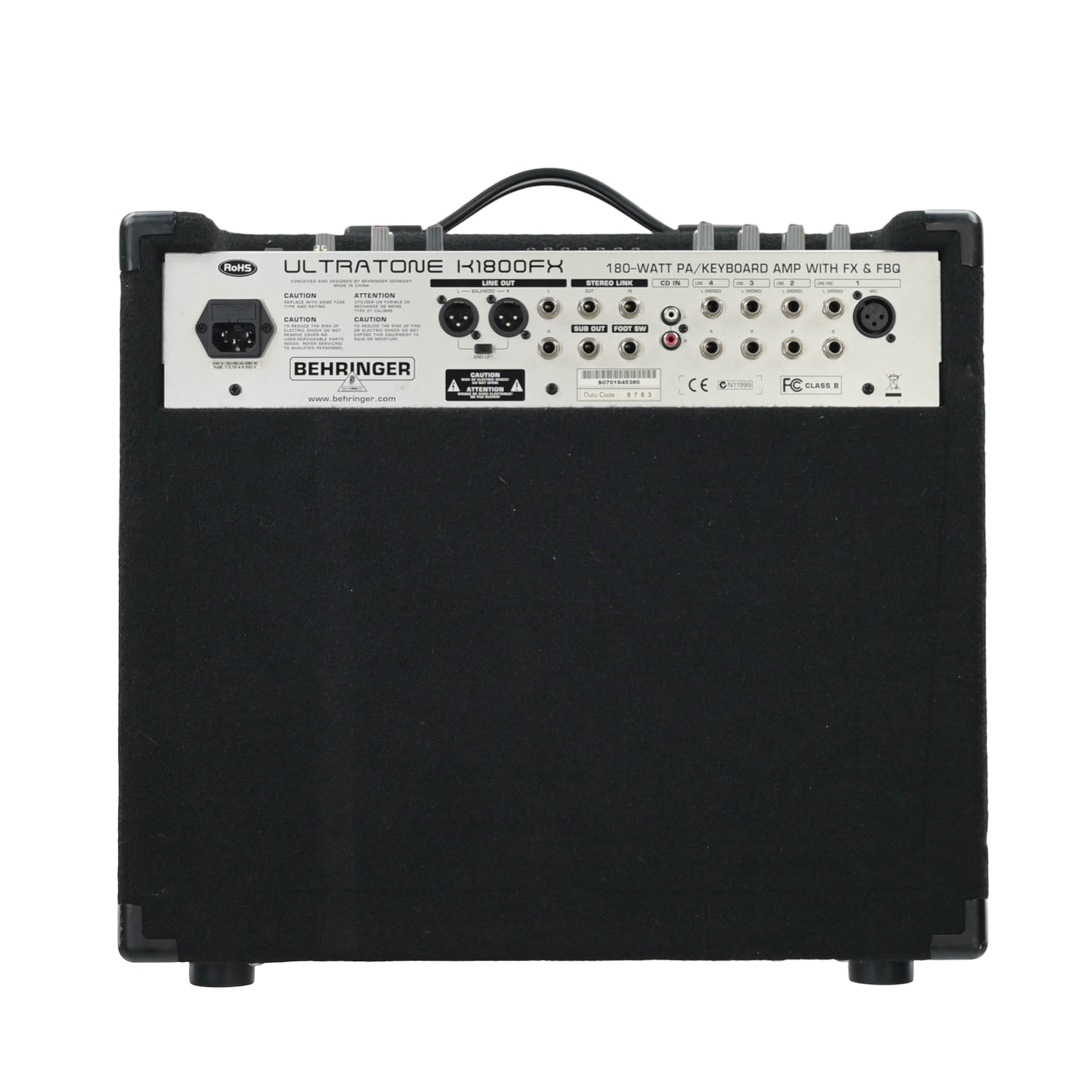 Black Behringer Ultratone K1800FX - 180-Watt 4 Channel Keyboard Amplifier
