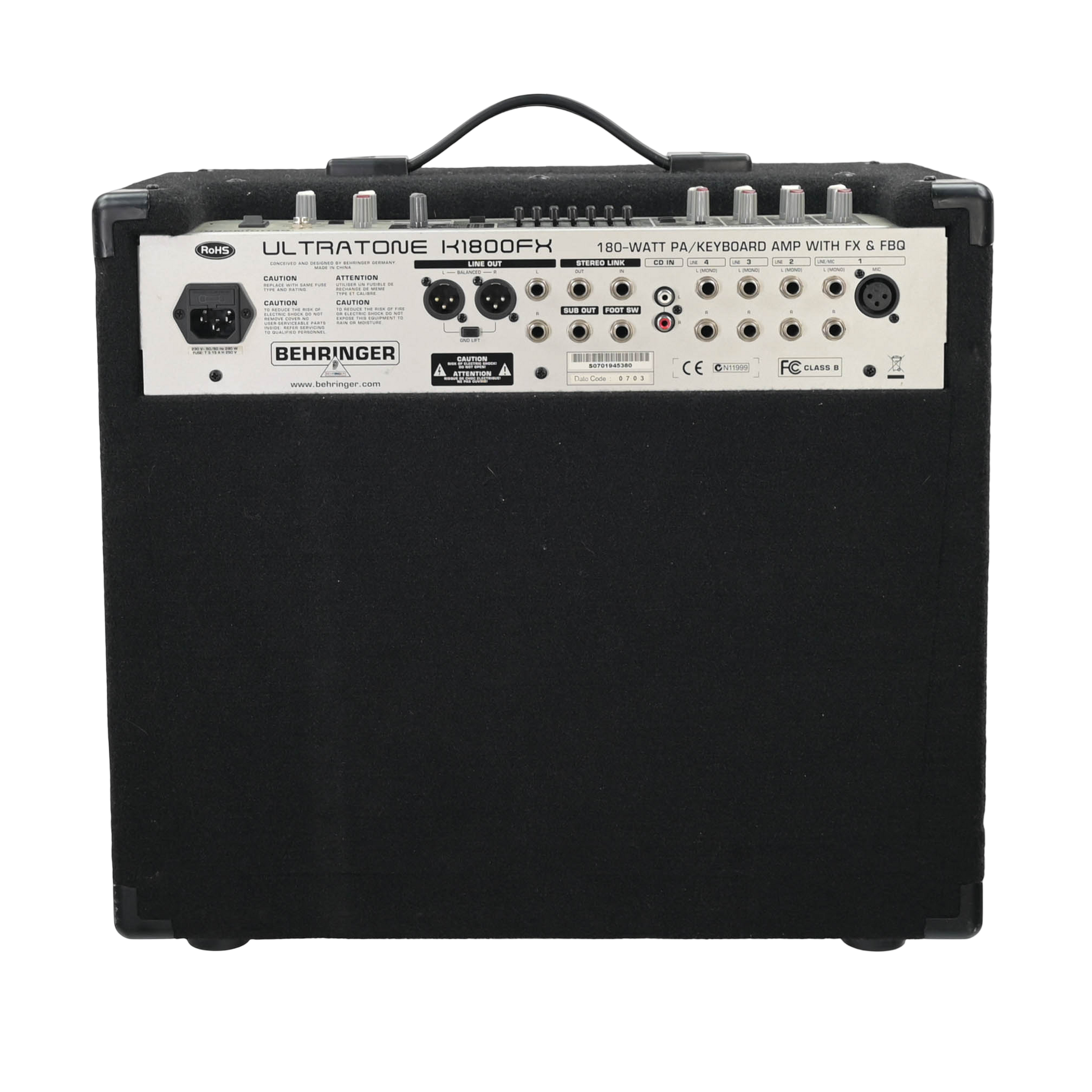 Black Behringer Ultratone K1800FX - 180-Watt 4 Channel Keyboard Amplifier