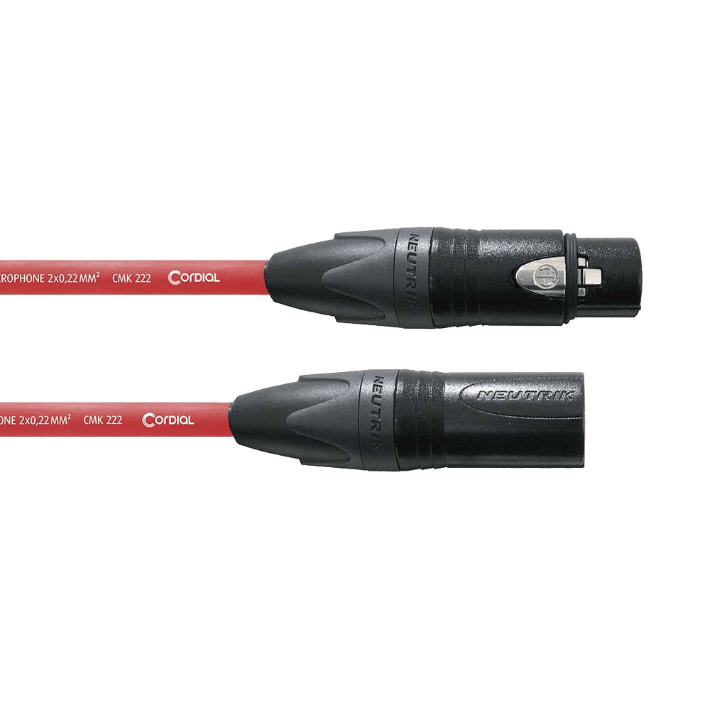 Cordial CPM 10 FM-RD Microfoonkabel XLR-XLR 10 meter Rood - Peak serie