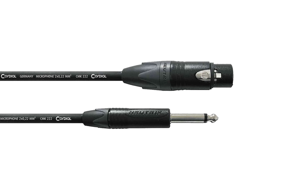 Cordial CPM 10 FP Microfoonkabel Jack-XLR Female 10 meter - Peak serie