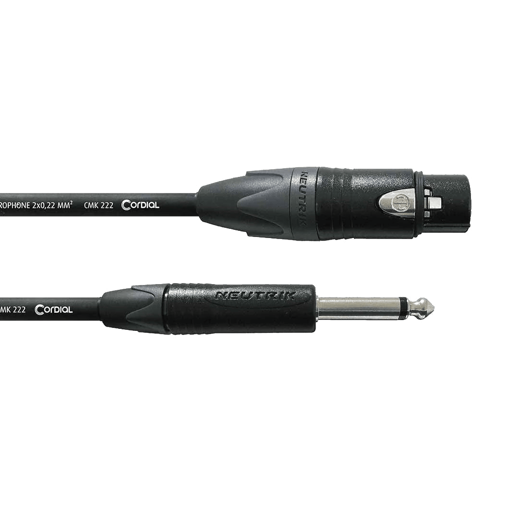 Cordial CPM 10 FP Microfoonkabel Jack-XLR Female 10 meter - Peak serie