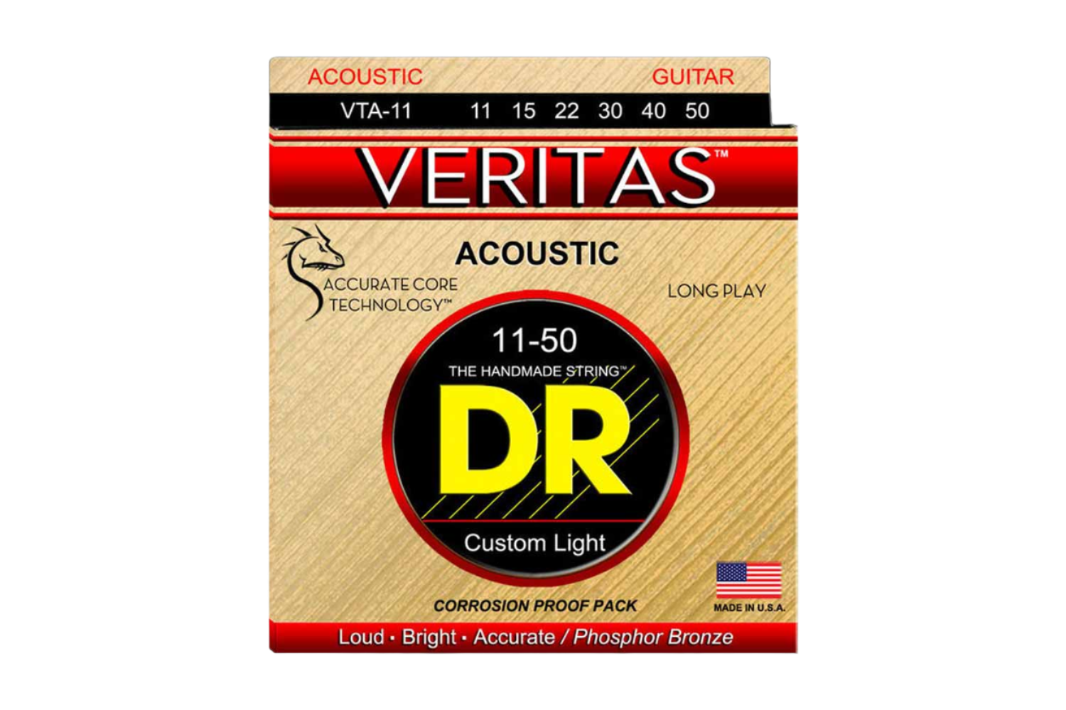 DR VTA-11 - Veritas Custom Light 011-050 Phosphor Bronze gitaarsnaren