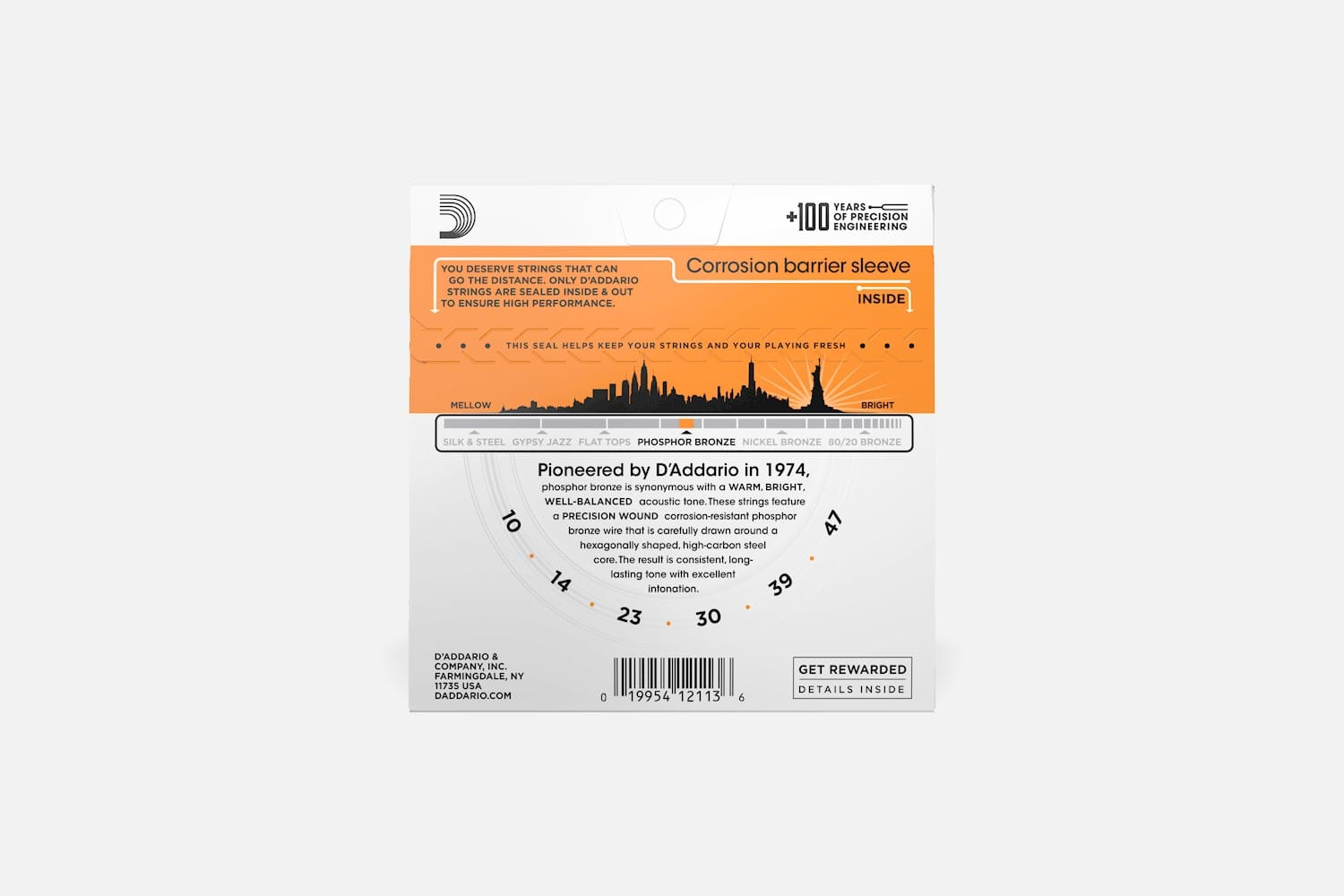 D'Addario EJ15 Phosphor Bronze Extra Light 010-047 (5317655134372)