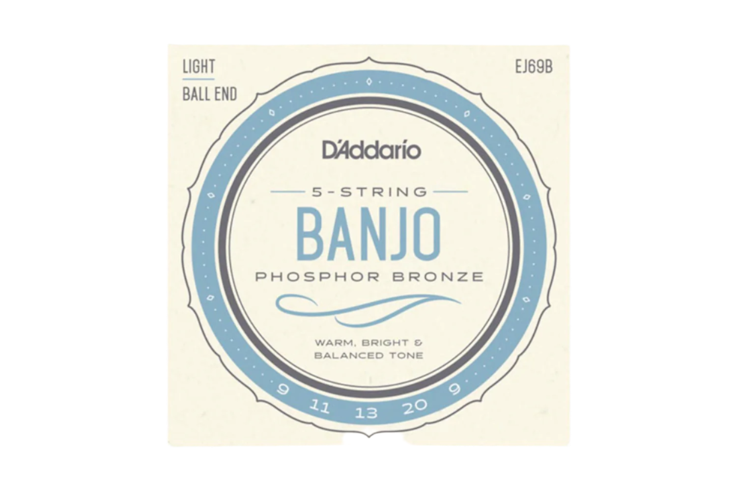 D'Addario EJ69B Phosphor Bronze Ball End 5-string banjo 009-020