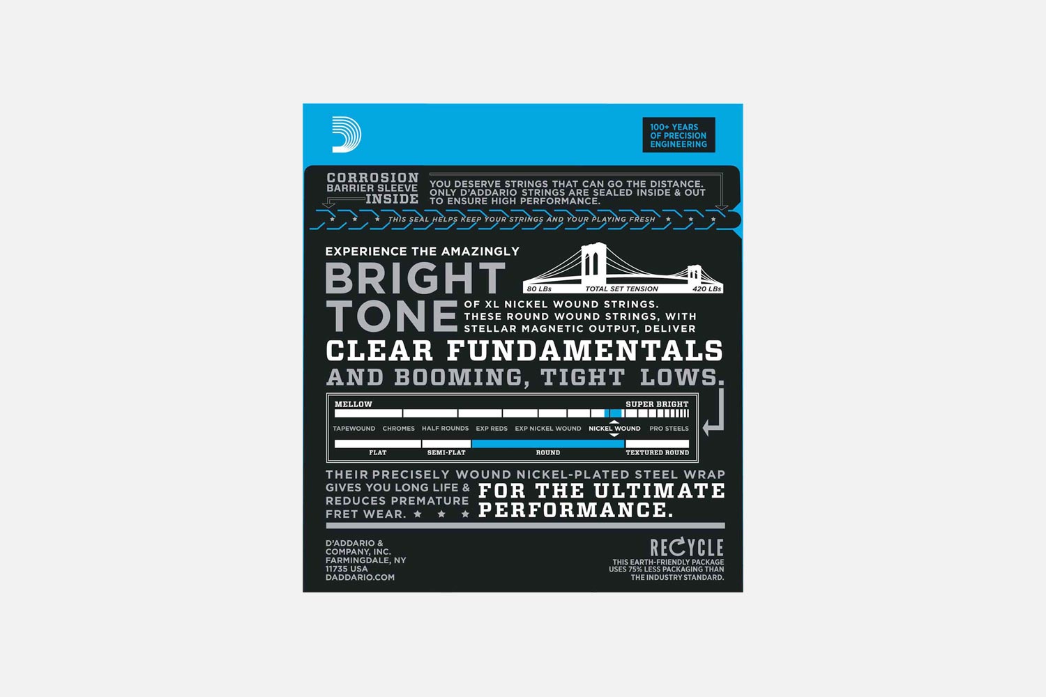 D'Addario EXL170 Nickel Regular Light 045-100 (5274601455780)