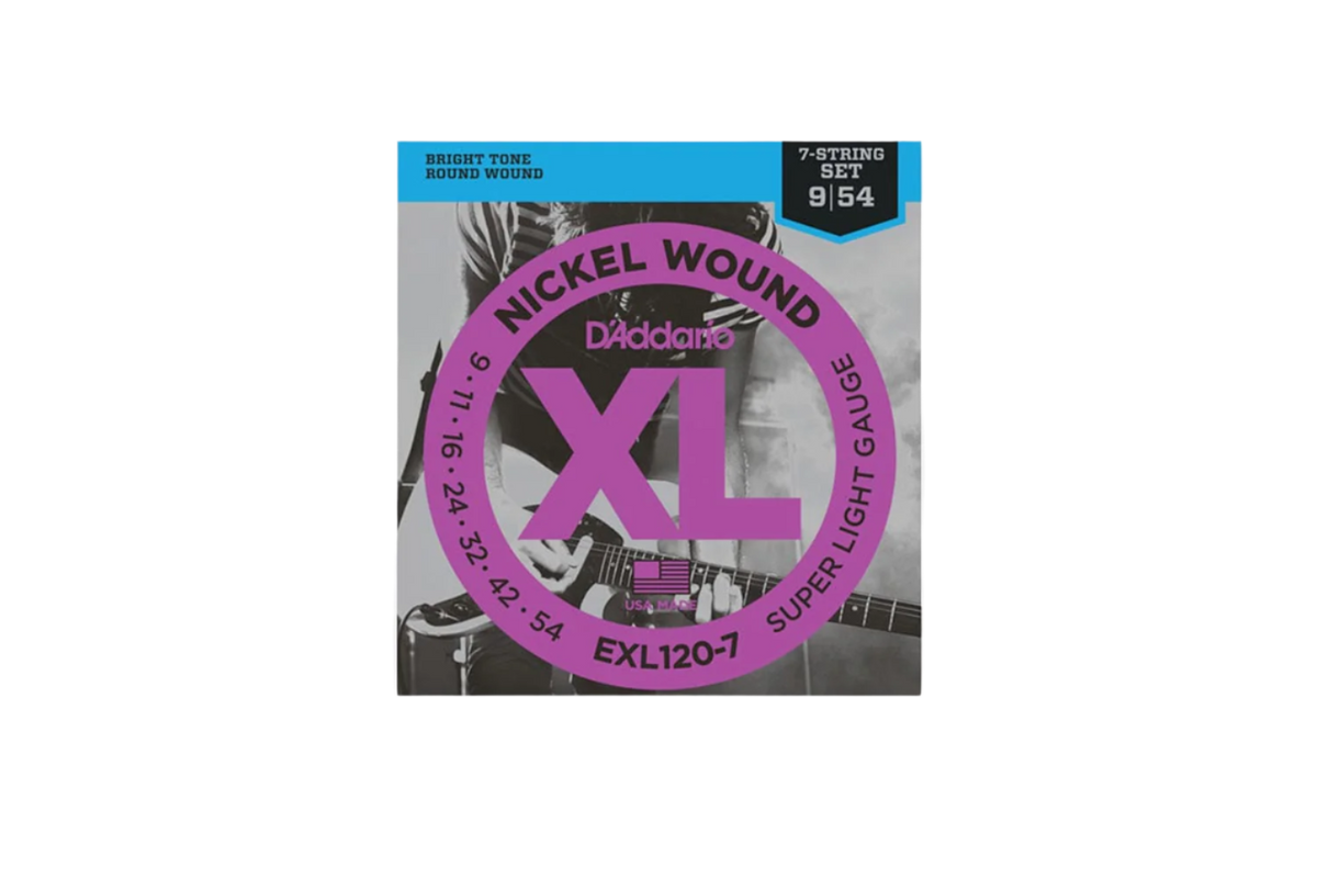 Daddario Super Light EXL120-7 Nickel round wound 009-054
