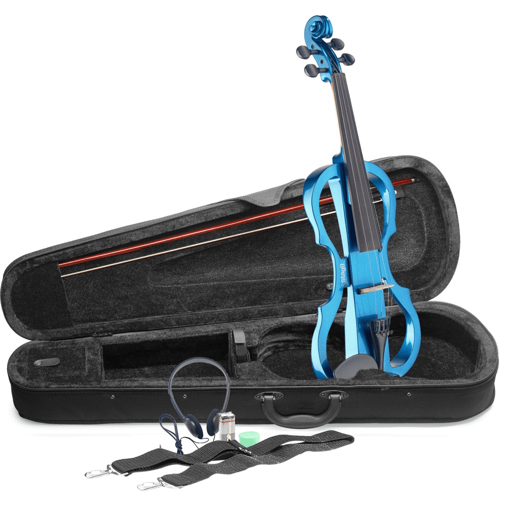 Elektrische viool starterset 4/4 Blauw