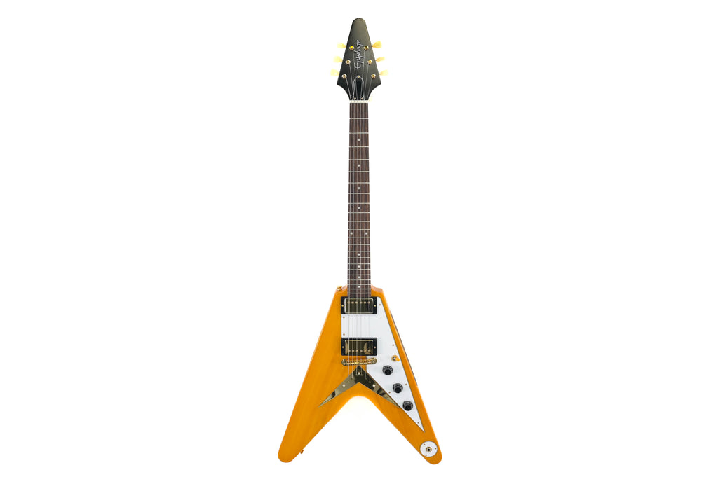 Epiphone '58 Korina Flying V Aged Natural (White Pickguard) 2023