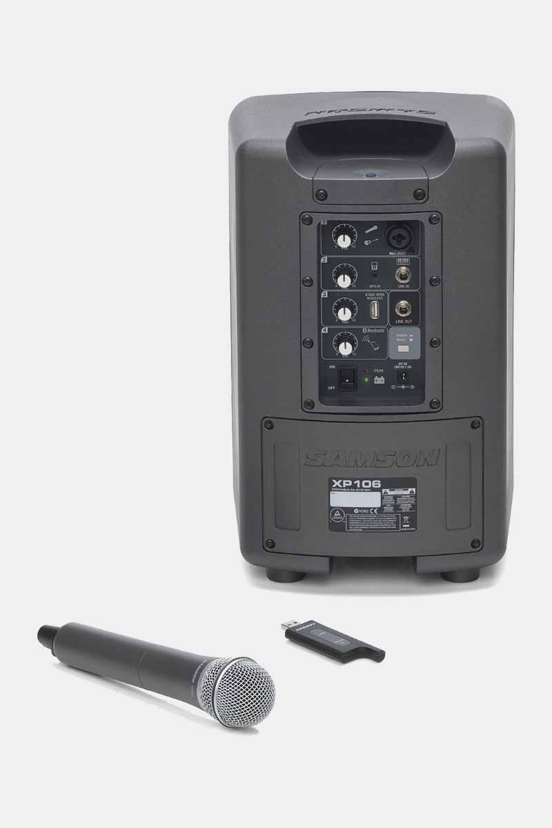 Samson XP106W - Portable PA systeem met draadloze microfoon 100W  en Bluetooth