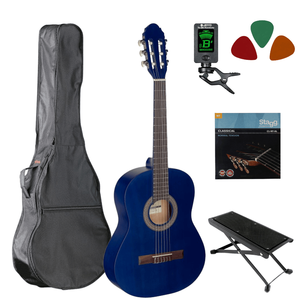 Klassieke gitaar starterset 3/4 Blauw