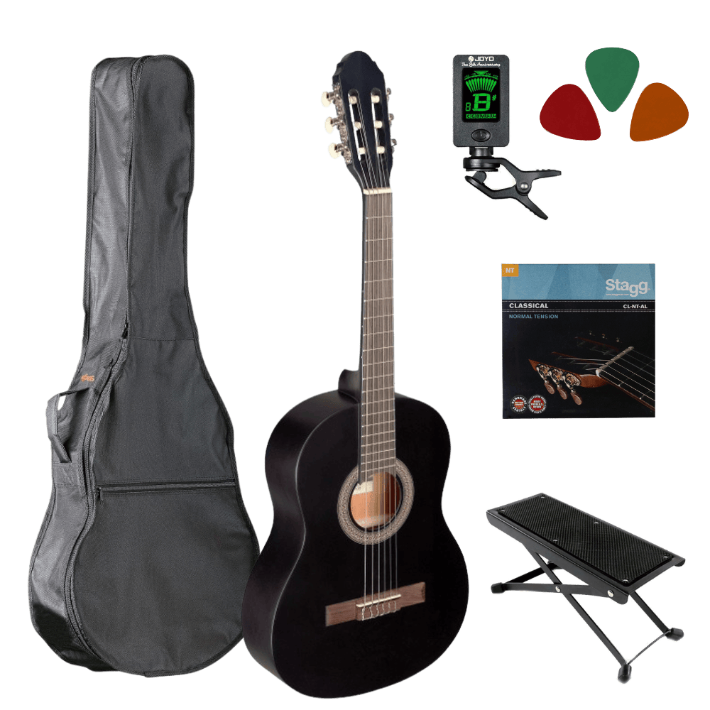 Klassieke gitaar starterset 3/4 Zwart