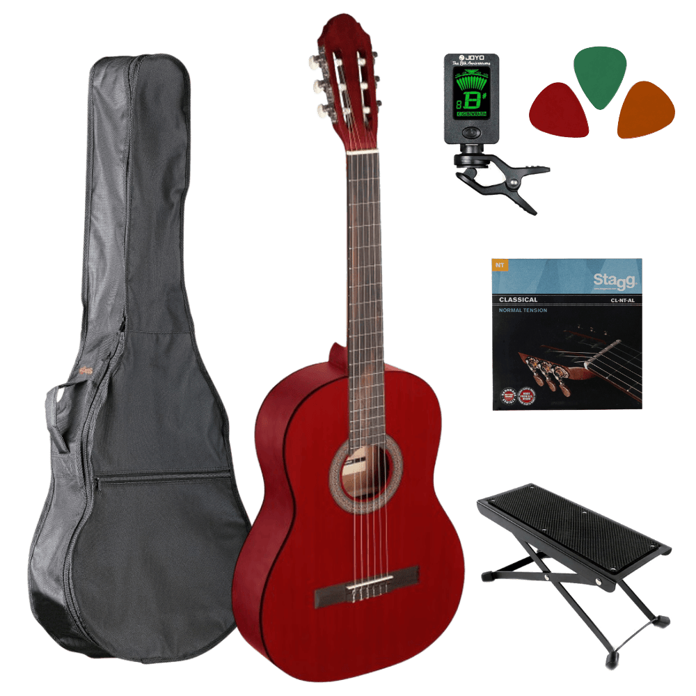 Klassieke gitaar starterset 4/4 Rood