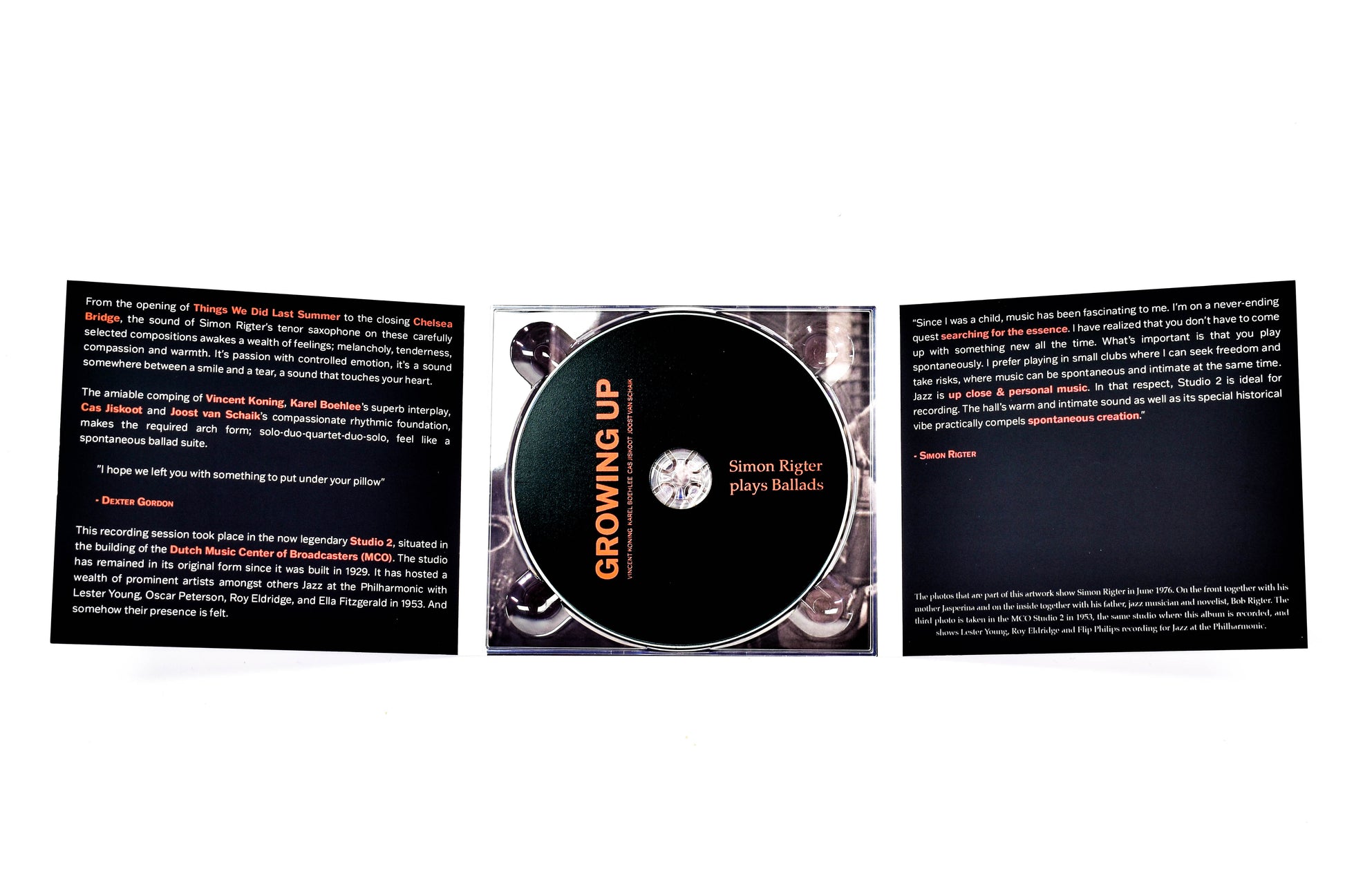 Simon Rigter CD - Growing Up plays Ballads