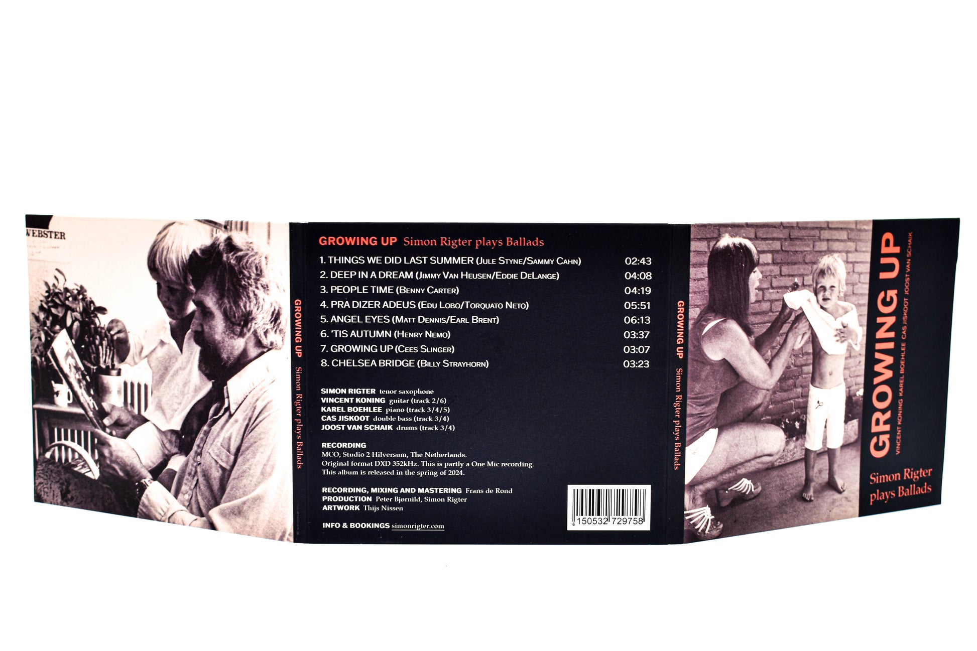 Simon Rigter CD - Growing Up plays Ballads