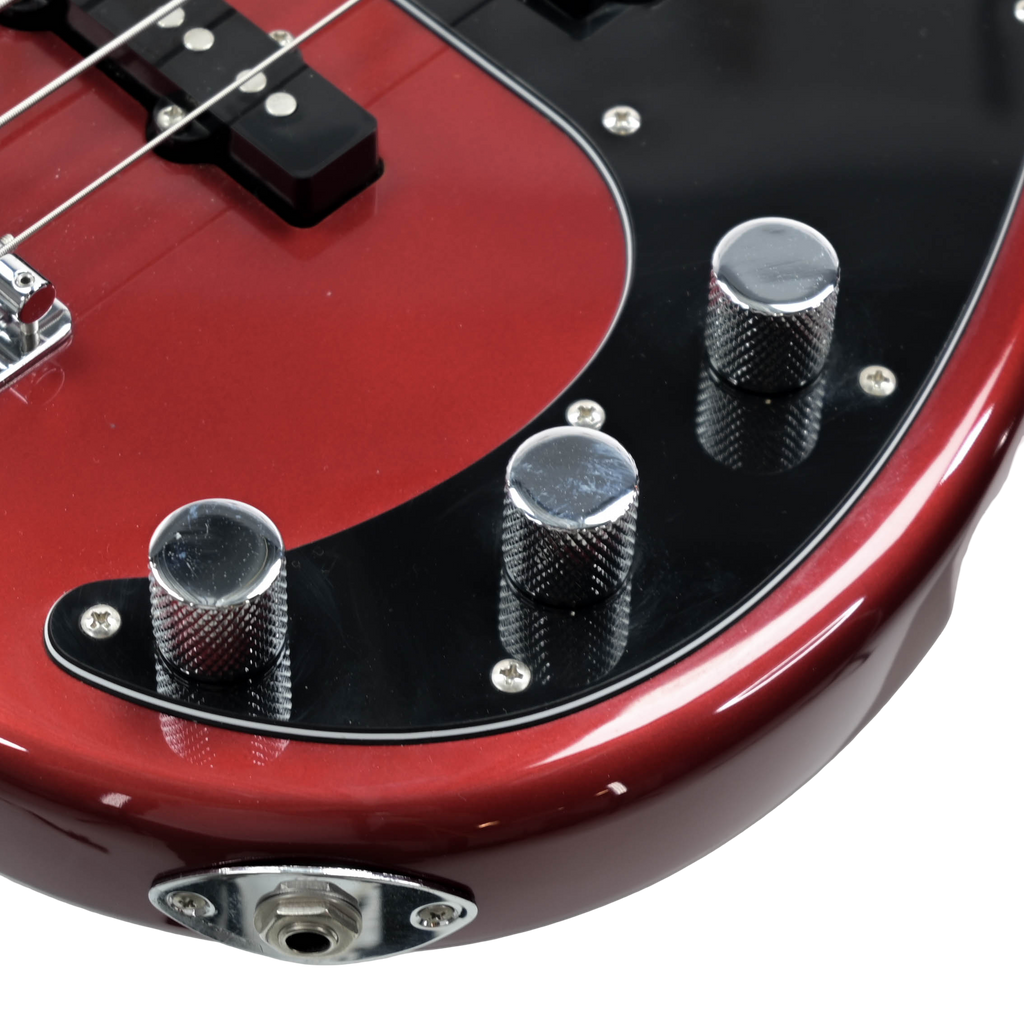 Squier Affinity P J Bass metallic red