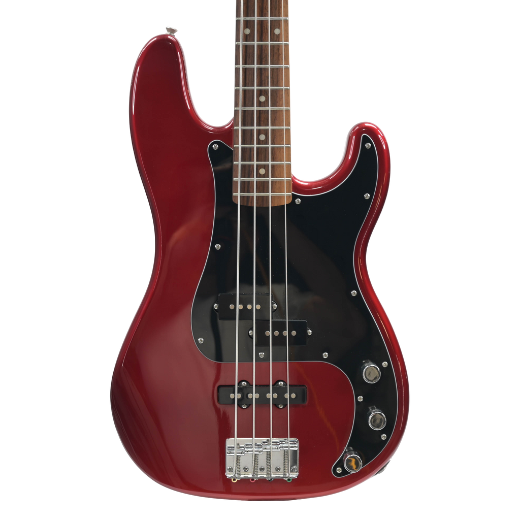 Squier Affinity P J Bass metallic red