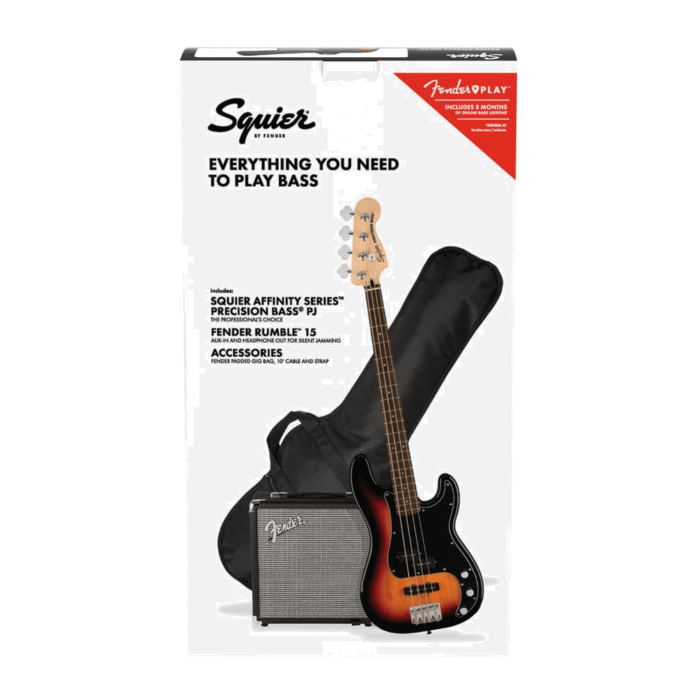 Squier Affinity Precision Bass PJ Pack Sunburst + Rumble 15G
