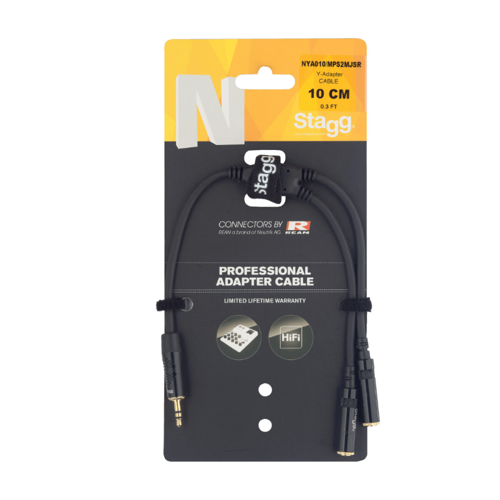 Stagg 10CM Y-Adapter Mini Jack−2x Mini Jack Deluxe