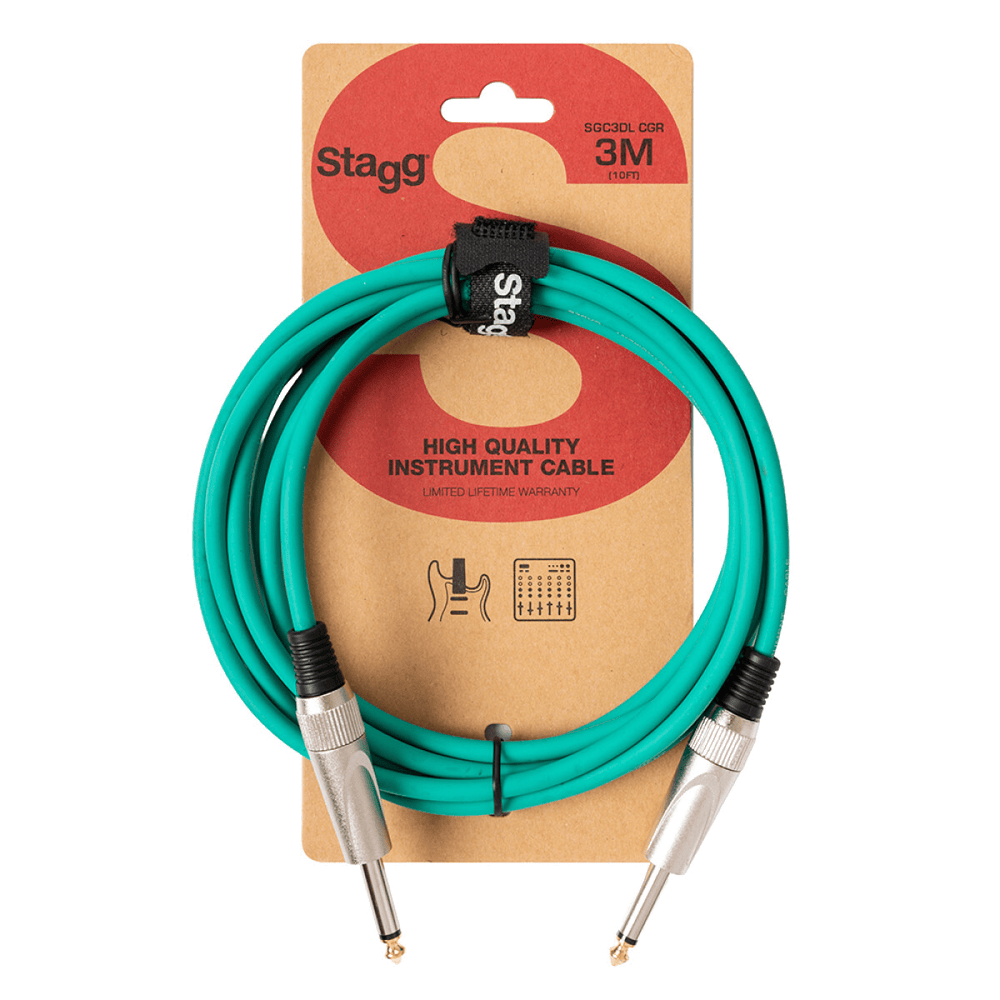 Stagg 3 mtr Gitaar kabel Groen