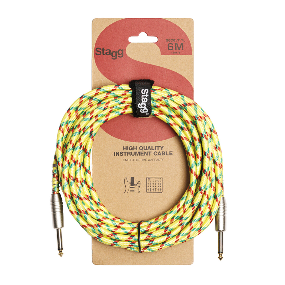 Stagg 6M Instrumentkabel Vintage Tweed Geel