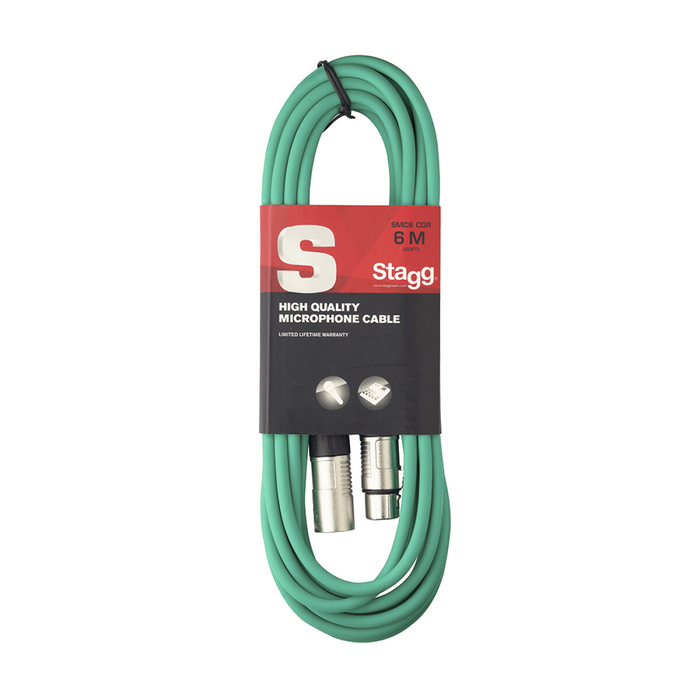 Stagg 6M Microfoonkabel XLR−XLR Groen
