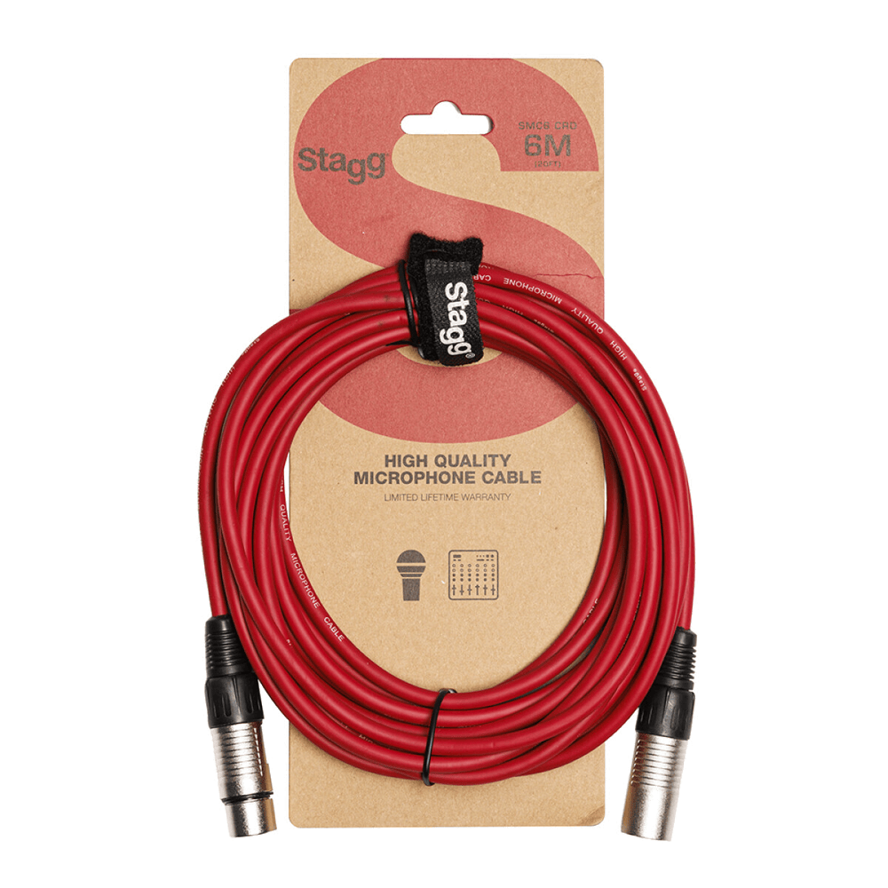 Stagg 6M Microfoonkabel XLR−XLR Rood