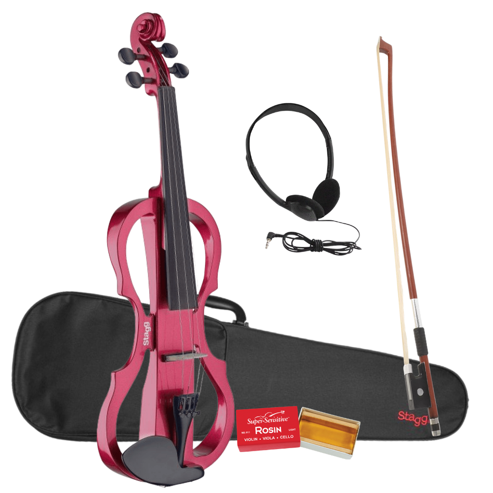 Stagg EVN X-4/4 MRD elektrische viool rood