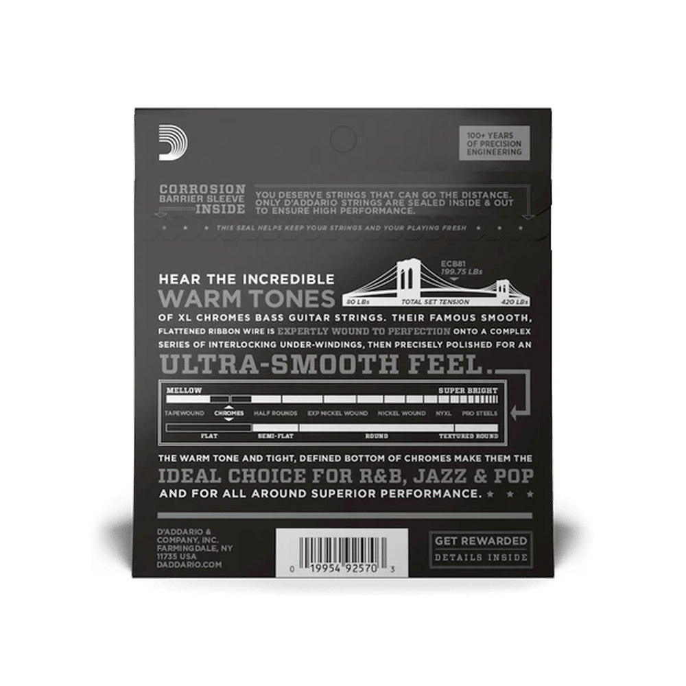 D'Addario ECB81 Chromes Regular Light 045-100