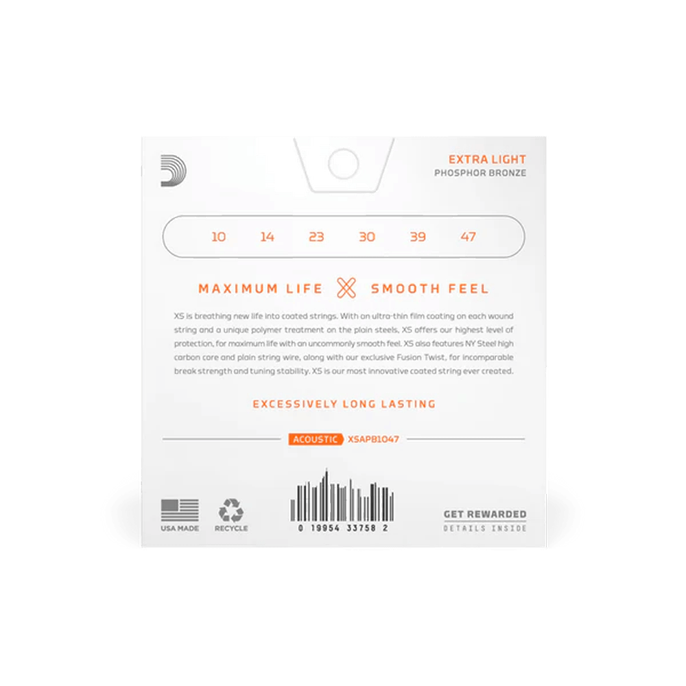 D'Addario XSAPB1047 Phosphor Coated 010-047