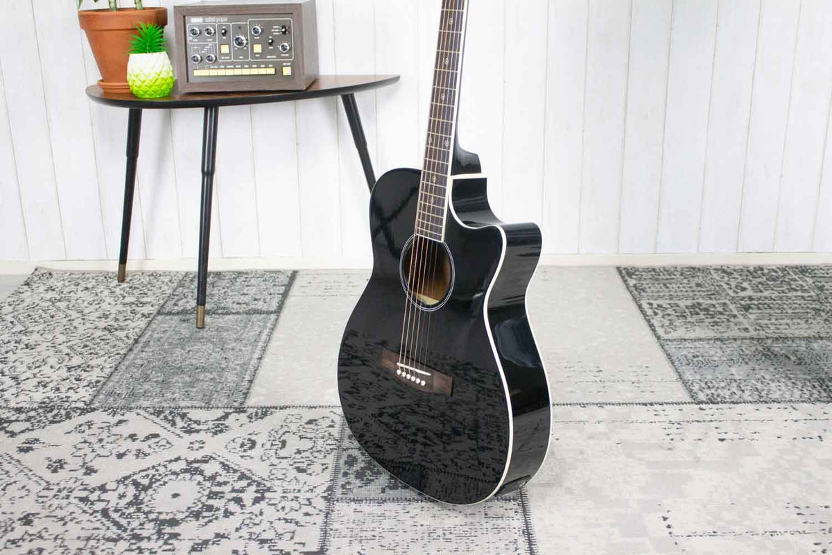 J.N Guitars BES-ACE BK - Semi-Akoestische gitaar Black (5374166368420)