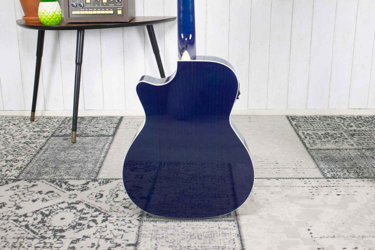 J.N Guitars BES-ACE TBB - Semi-Akoestische gitaar Transparant Blue (5374203429028)