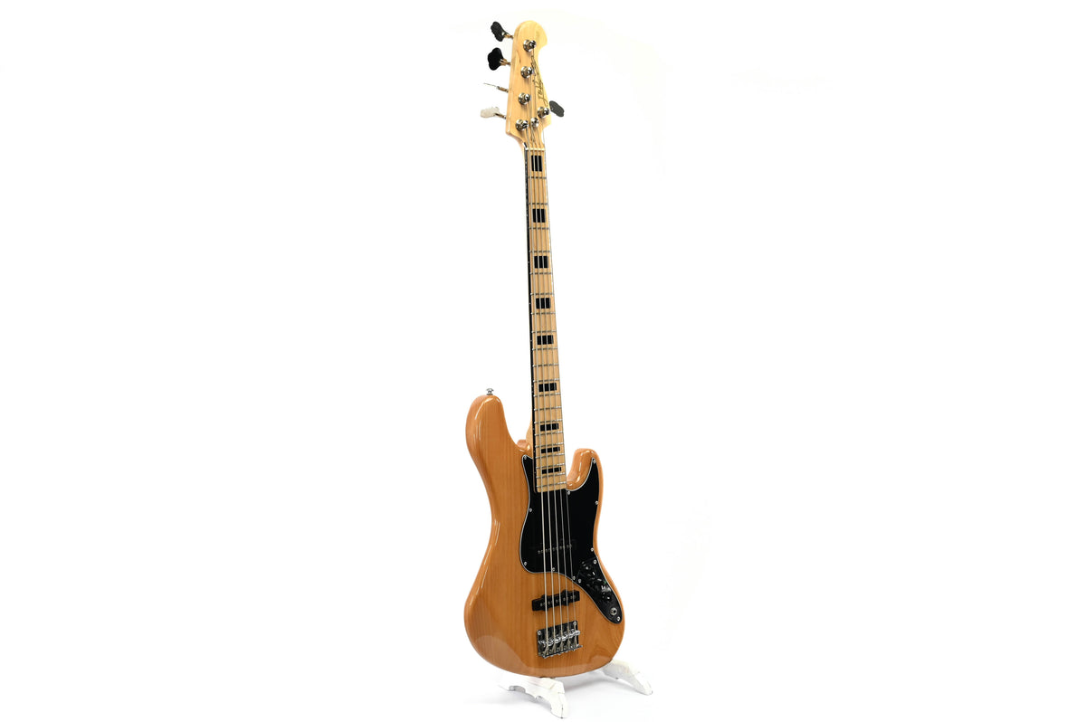 J &amp; D Jazzbass 5-String Basgitaar Natural