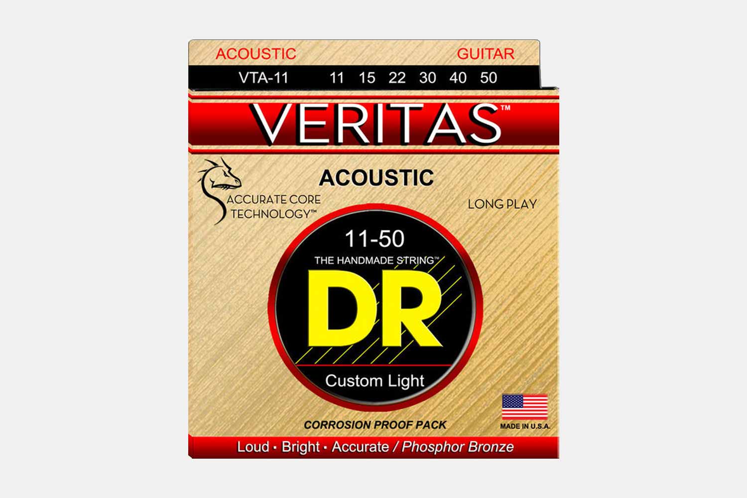 DR VTA-11 - Veritas Custom Light 011-050 Phosphor Bronze Gitaarsnaren (5584701161636)